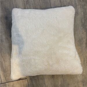 Soft White Faux Fur Leatherback Pillow